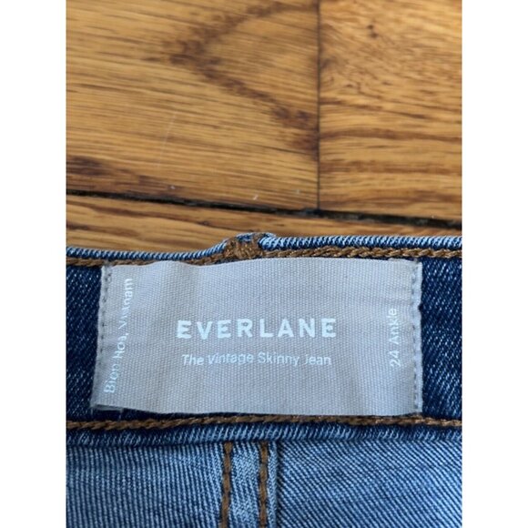 Everlane Womens The Vintage Skinny Jeans Size 24 Ankle Crop 24x24 Blue Denim - Picture 4 of 7